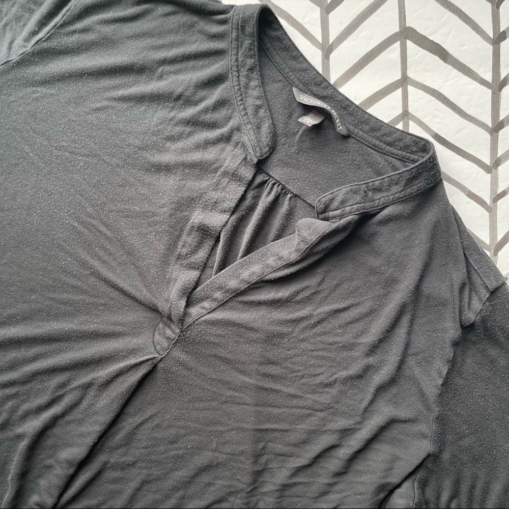 Victoria's Secret V-Neck Longline Black Blouse